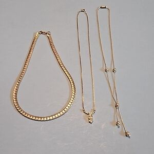 Three silver necklaces